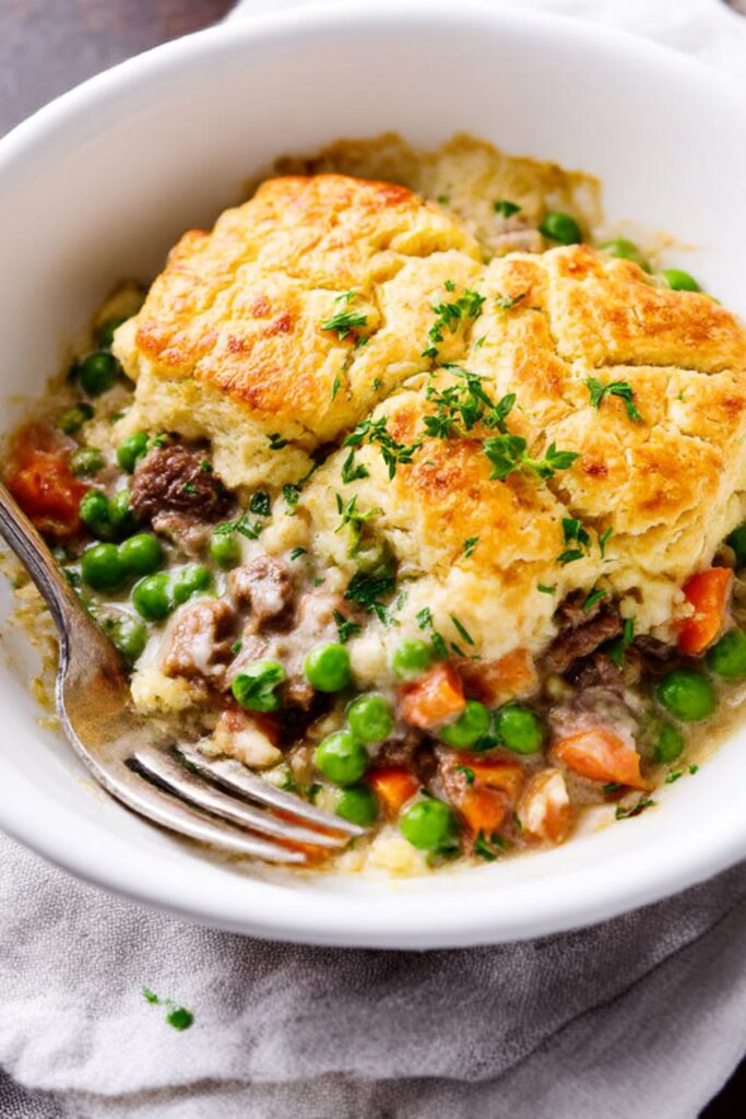 Beef and Herbed Biscuit Pot Pie Recipe