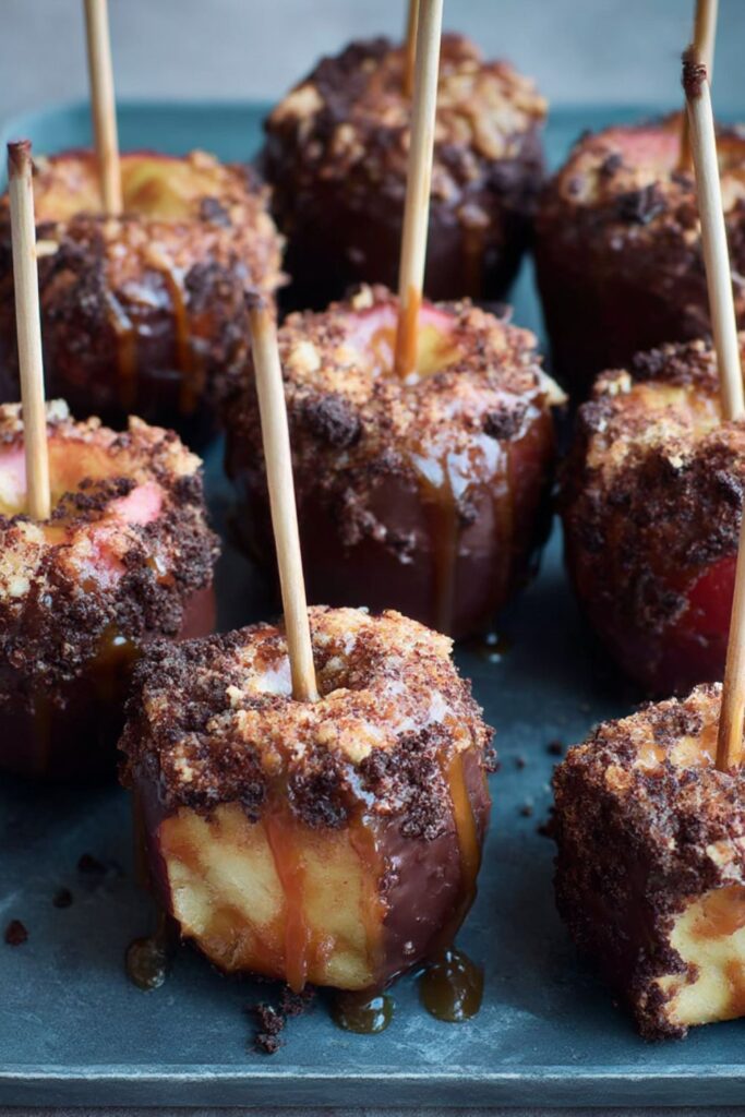 Cookie-Coated Caramel Apples Recipe