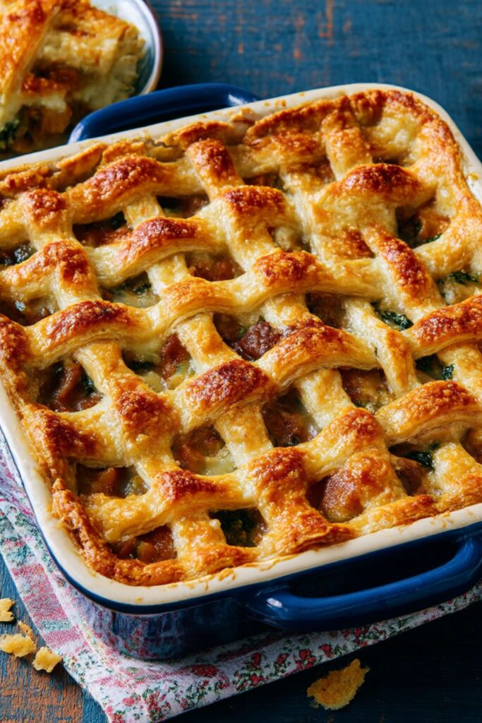 Curried Veggie Lattice Pot Pie Recipe