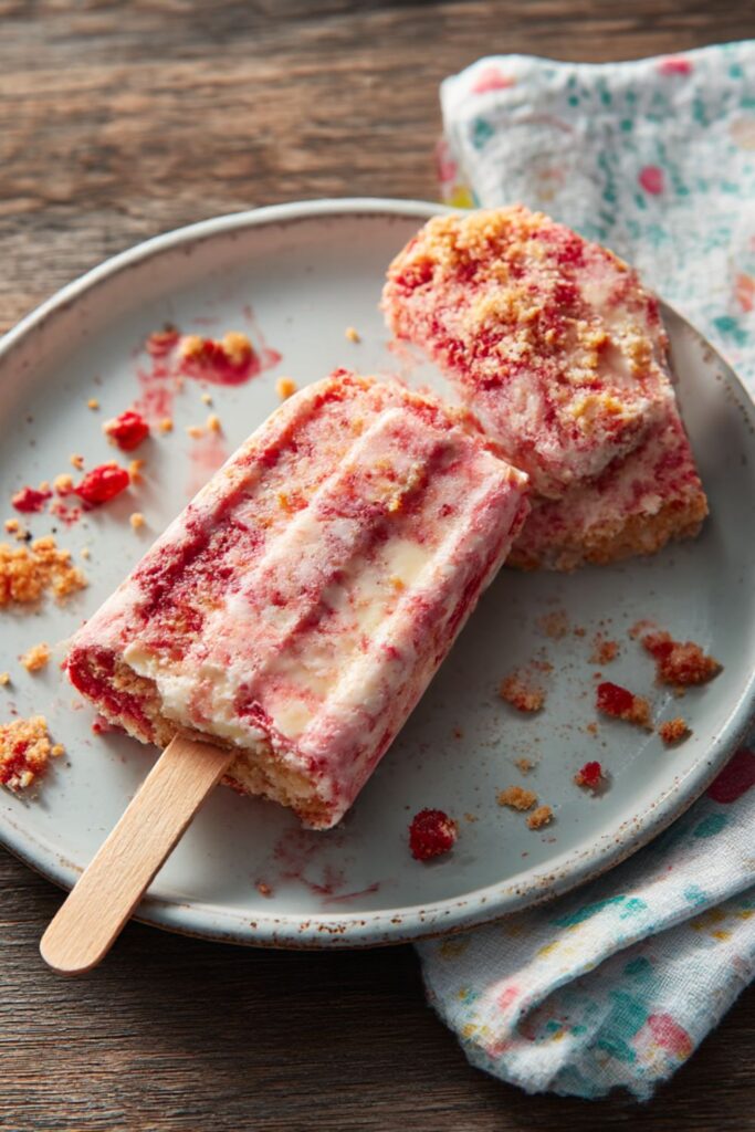 Homemade Strawberry Shortcake Ice Cream Bars Recipe