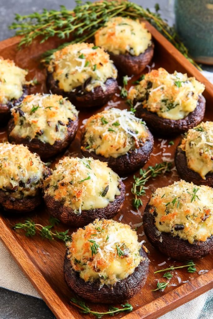 Mashed Potato and Wild Rice Stuffed Mushrooms Recipe