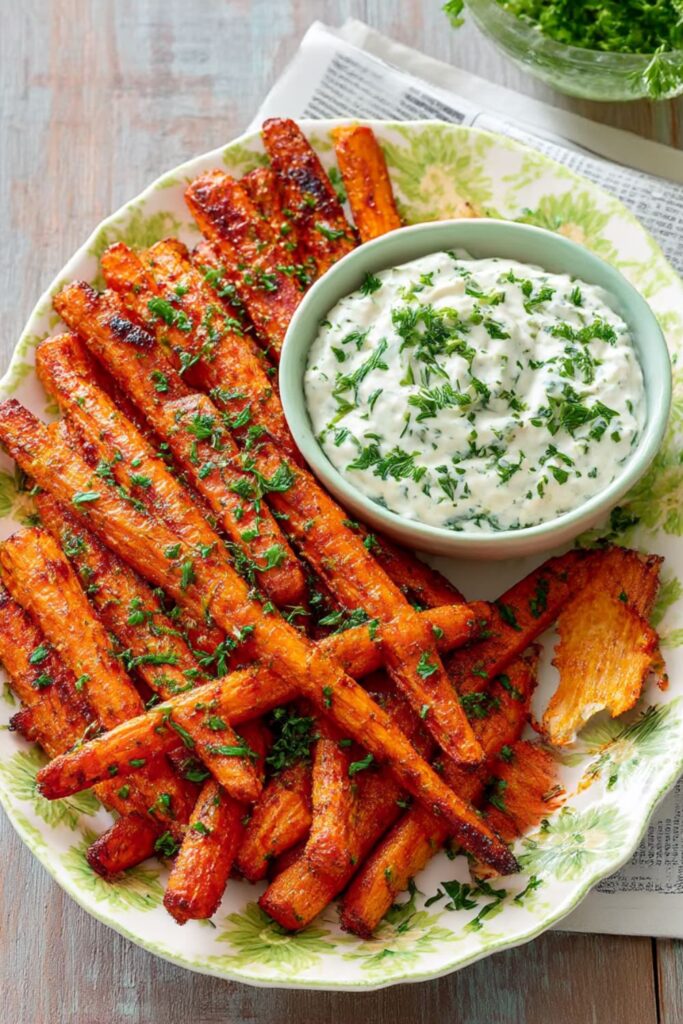 Roasted Carrots with Spring Herb Dip Recipe