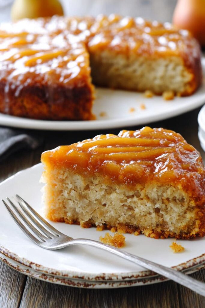 Spiced Pear Upside Down Cake Recipe