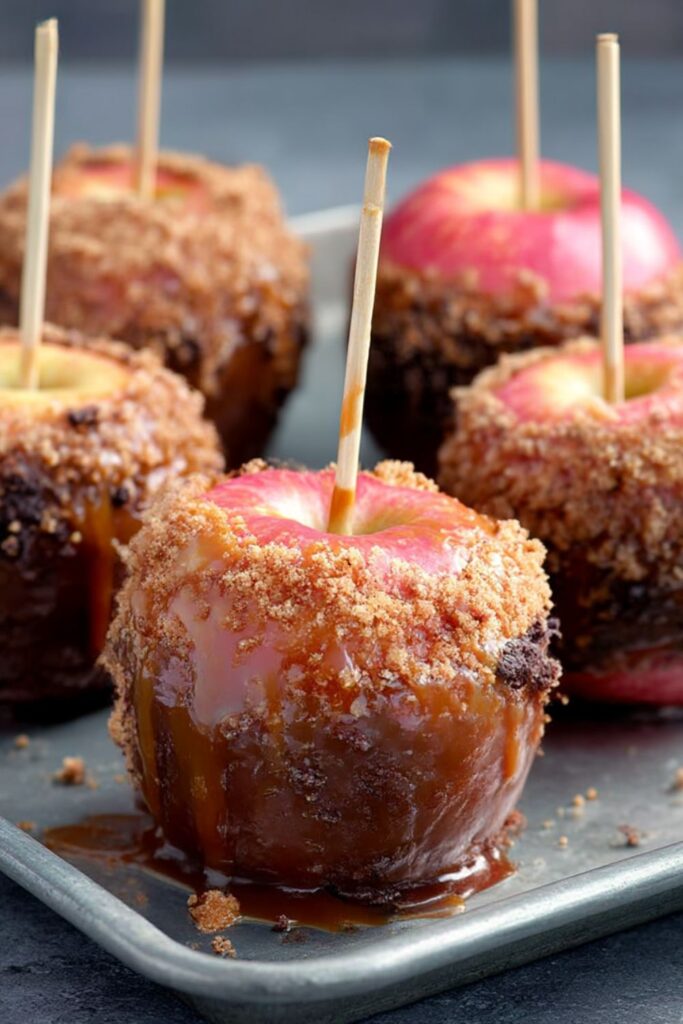 Cookie-Coated Caramel Apples Recipe