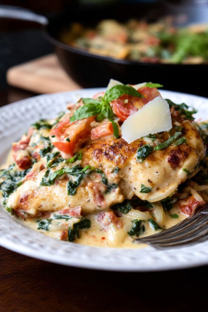 Creamy Spinach and Red Pepper Stuffed Chicken Recipe