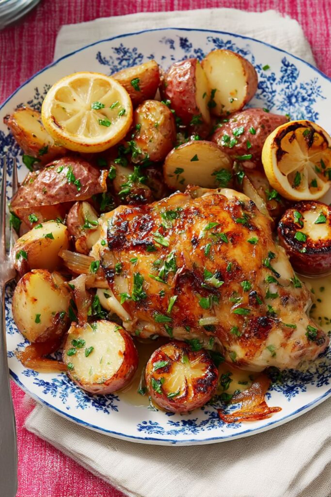 Lemon-Thyme Sheet-Pan Chicken and Potatoes Recipe