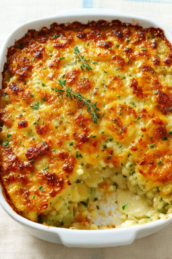 Potatoes au Gratin with Chives and Gruyère Recipe