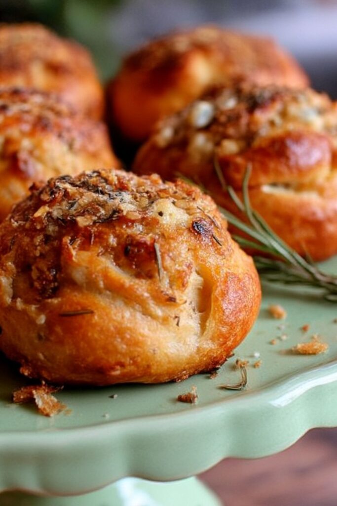 Rosemary-Onion Bread with Blue Cheese Topping Recipe