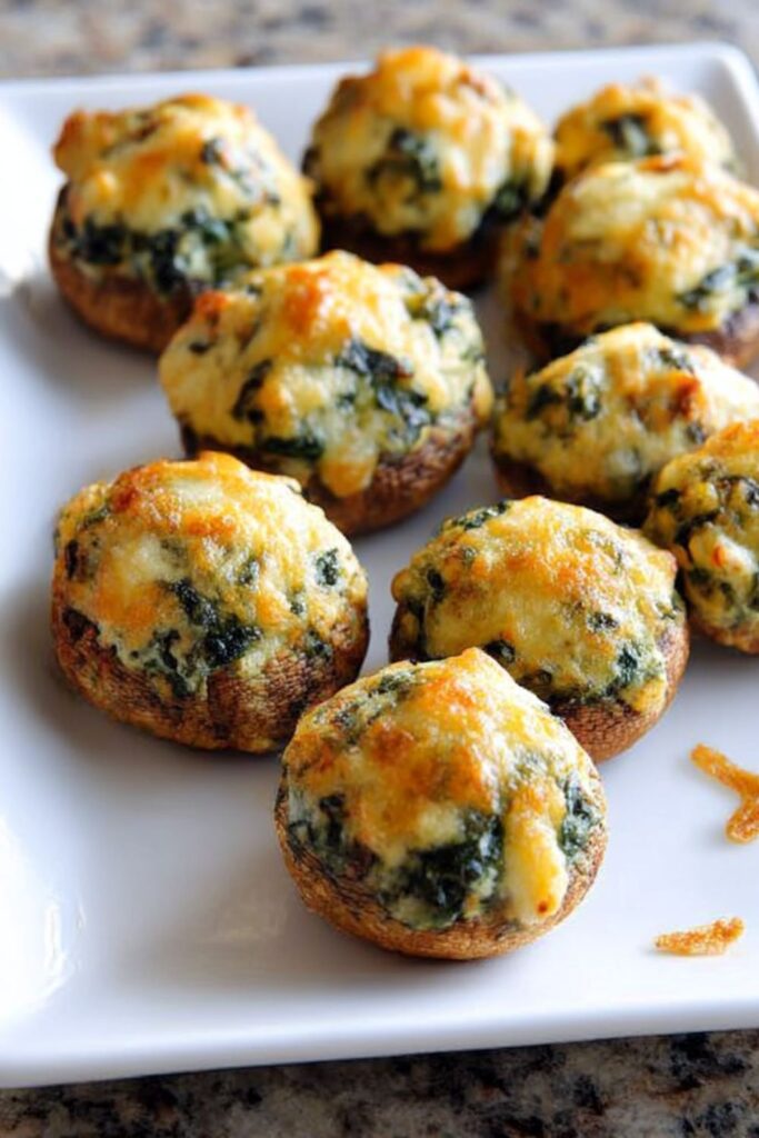 Spicy Spinach-Stuffed Mushrooms Recipe