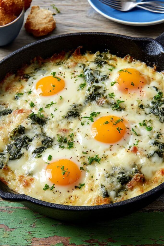 Spinach and Artichoke Baked Eggs Recipe