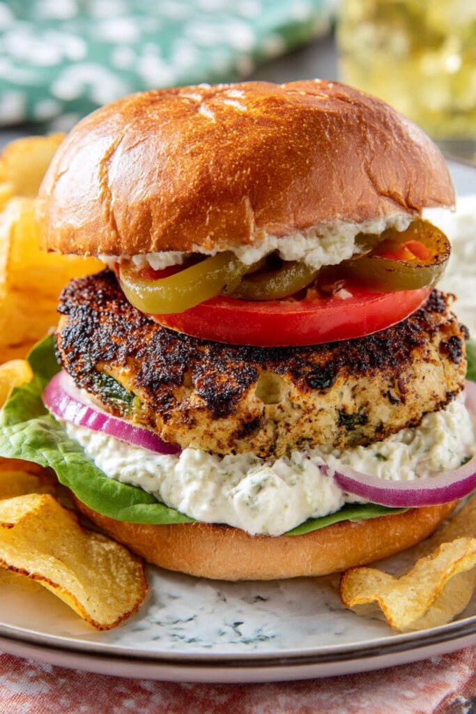 Spinach and Feta Chicken Burgers Recipe