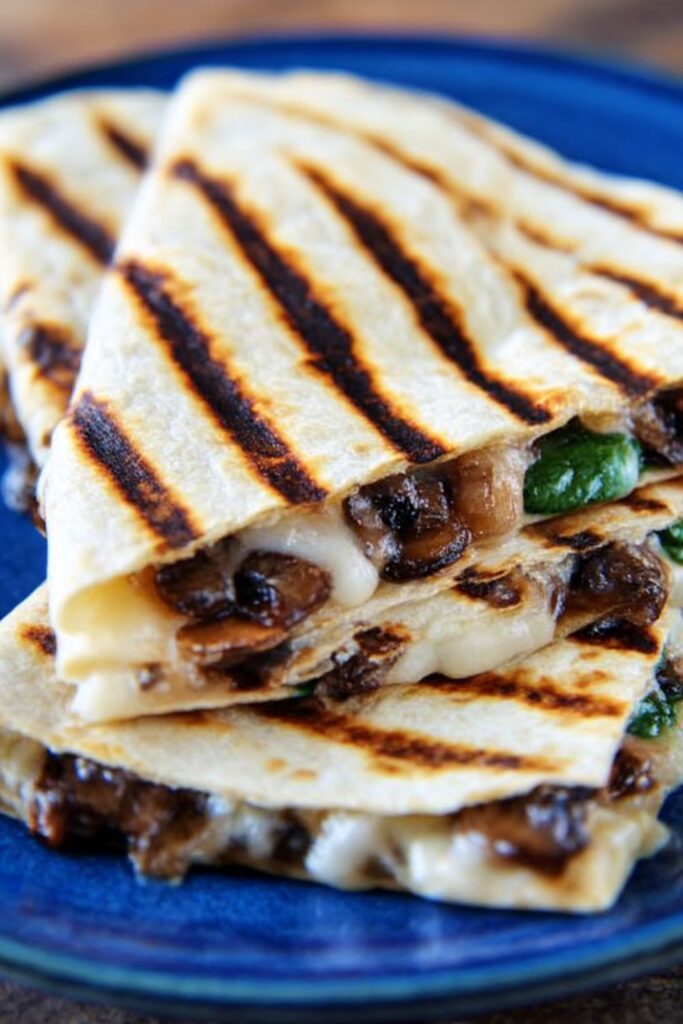 Spinach and Mushroom Quesadillas Recipe