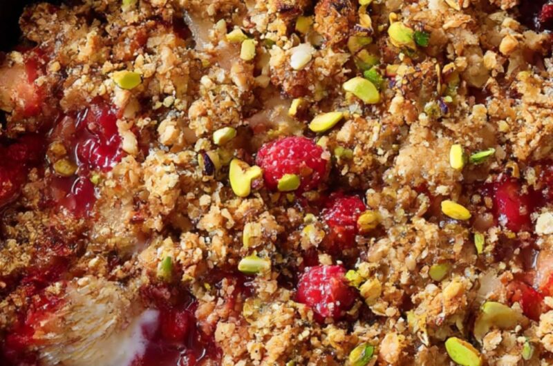 Apple-Raspberry Crisp With Pistachios Recipe