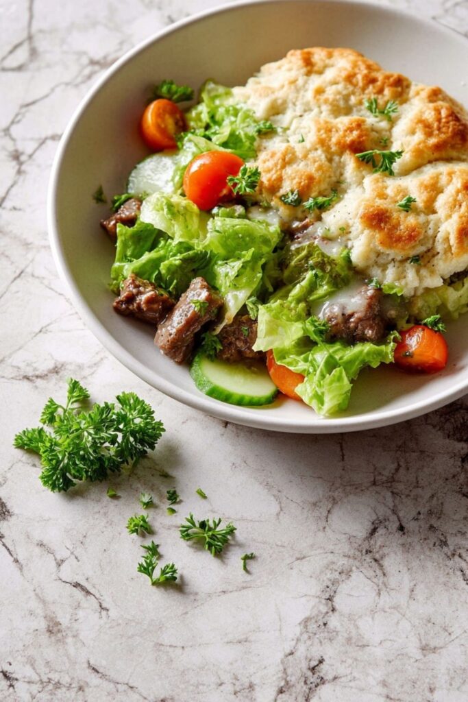 Beef and Herbed Biscuit Pot Pie Recipe
