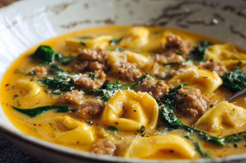 Butternut Squash, Sausage, and Tortelloni Soup Recipe
