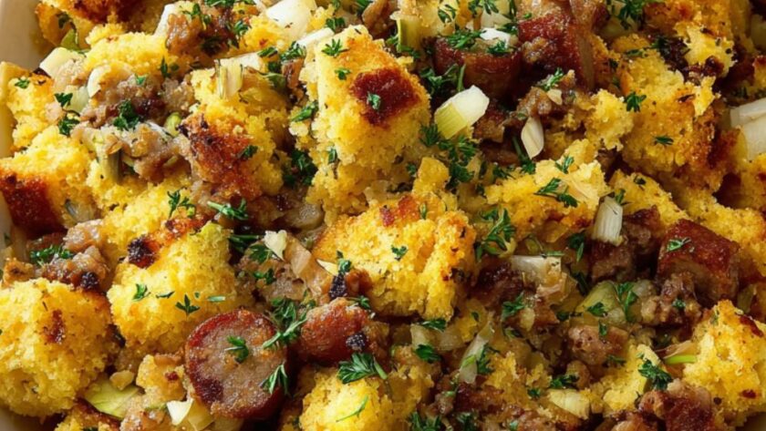 Cornbread Dressing with Sausage and Apples Recipe