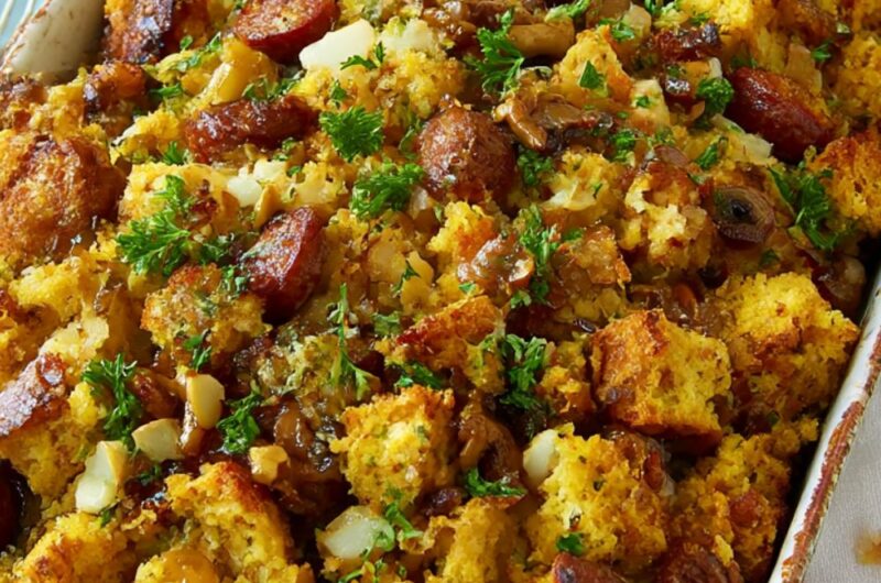 Cornbread Dressing with Sausage and Apples Recipe