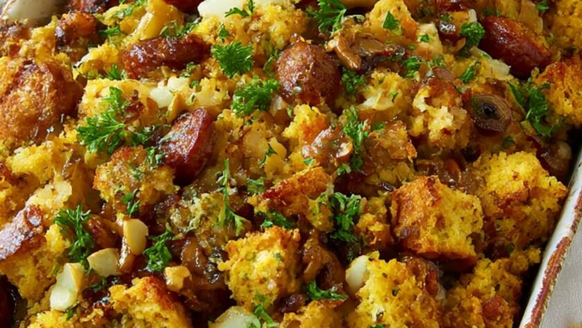 Cornbread Dressing with Sausage and Apples Recipe
