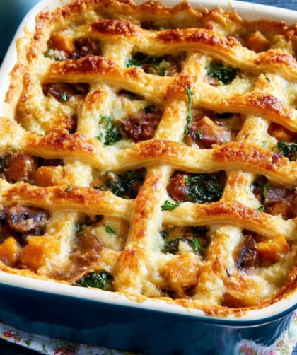 Curried Veggie Lattice Pot Pie Recipe