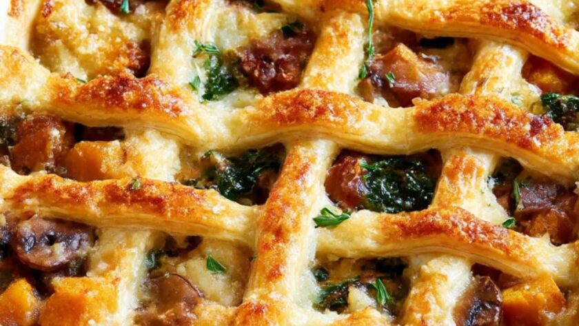 Curried Veggie Lattice Pot Pie Recipe