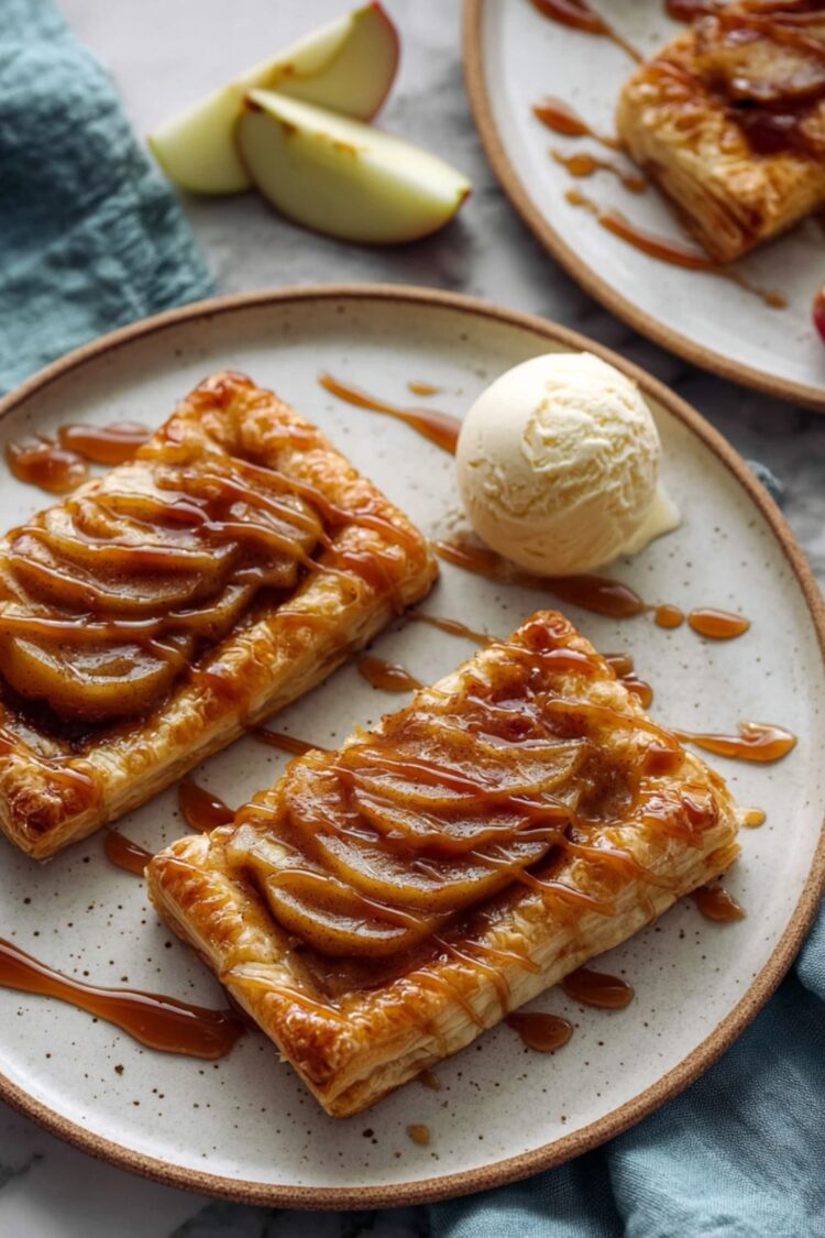 Easy Caramel Apple Puff Pastries Recipe - Marry Kitchen - Caramel Puff Pastry Pancakes