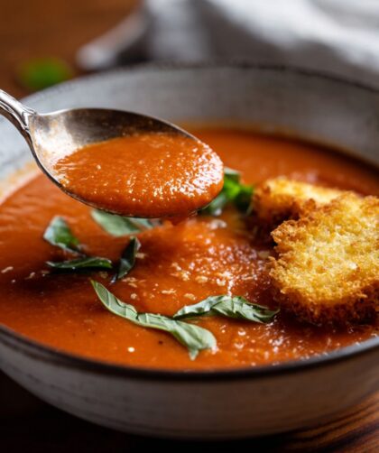 Tomato Soup with Parmesan Croutons Recipe