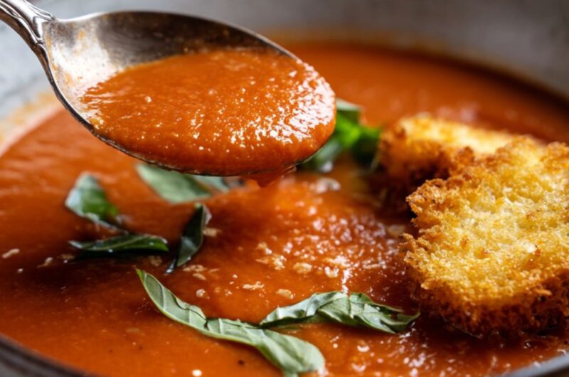 Tomato Soup with Parmesan Croutons Recipe