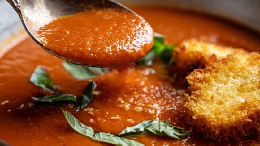Tomato Soup with Parmesan Croutons Recipe