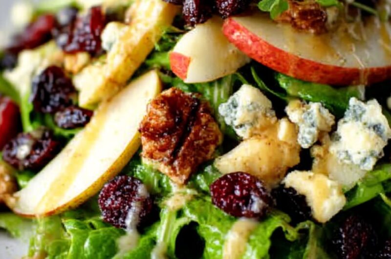 Apple, Pecan, and Blue Cheese Salad with Dried Cherries Recipe