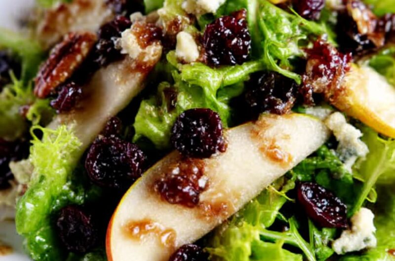 Apple, Pecan, and Blue Cheese Salad with Dried Cherries Recipe