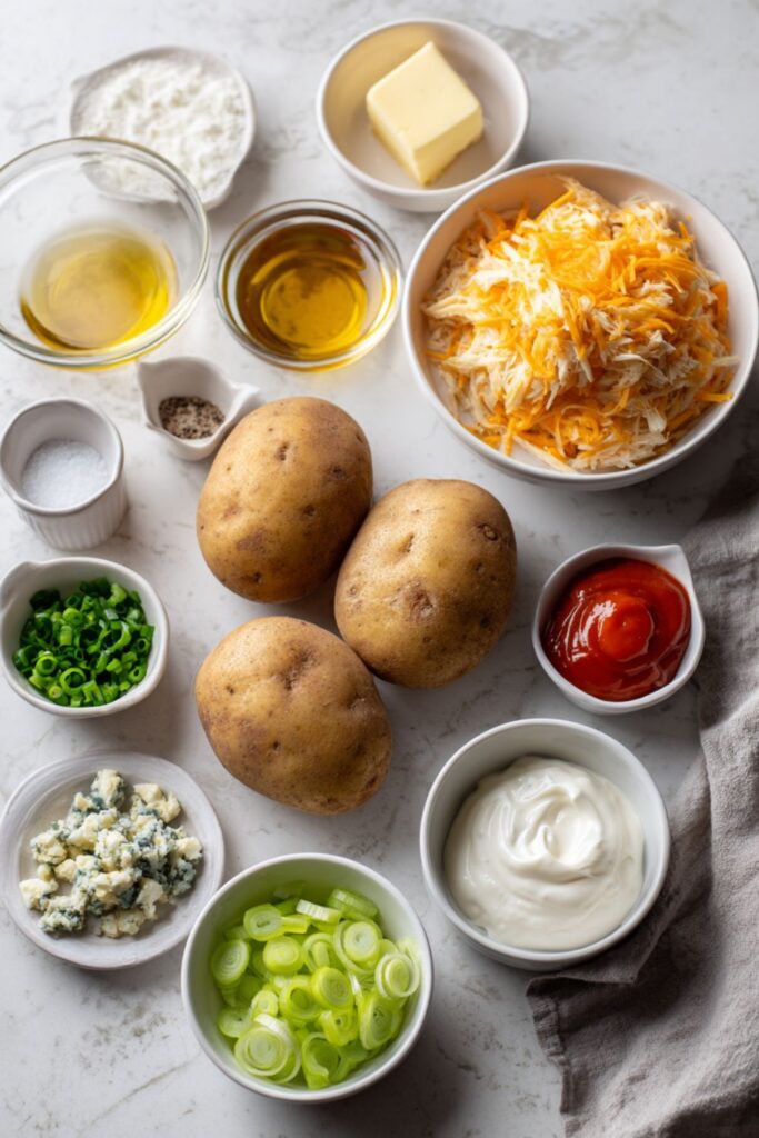 Buffalo Chicken Baked Potatoes Recipe