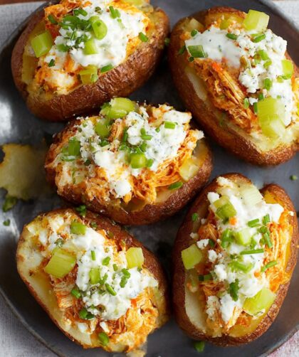 Buffalo Chicken Baked Potatoes Recipe