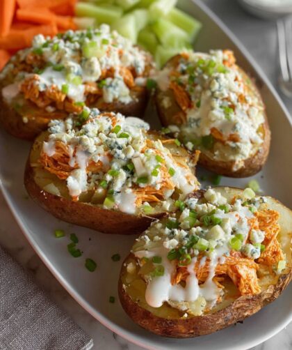 Buffalo Chicken Baked Potatoes Recipe