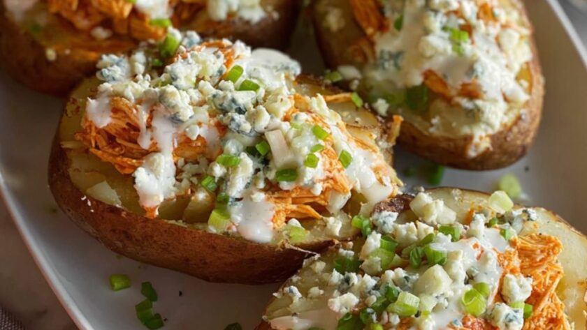 Buffalo Chicken Baked Potatoes Recipe