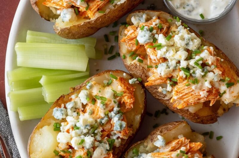 Buffalo Chicken Baked Potatoes Recipe