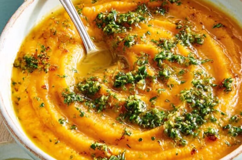Carrot Soup with Carrot Top Pesto Recipe