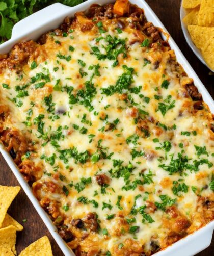 Cheesy Beef and Sweet Potato Taco Casserole Recipe