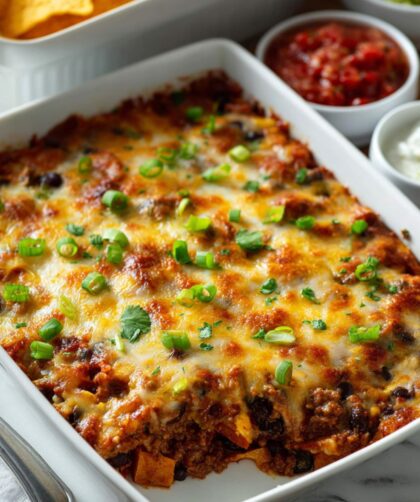 Cheesy Beef and Sweet Potato Taco Casserole Recipe