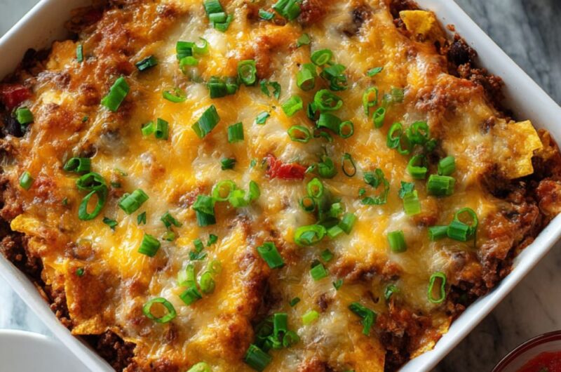 Cheesy Beef and Sweet Potato Taco Casserole Recipe