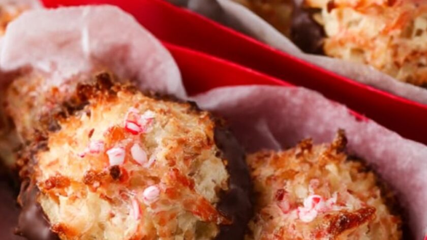 Chocolate-Dipped Cherry Macaroons Recipe