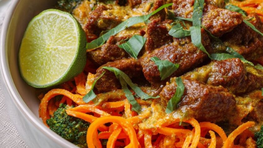 Beef Curry with Sweet Potato Noodles Recipe