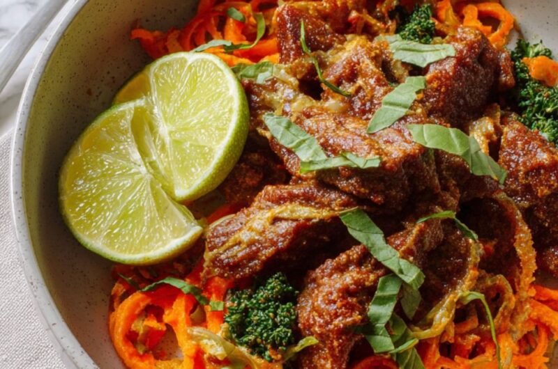 Beef Curry with Sweet Potato Noodles Recipe