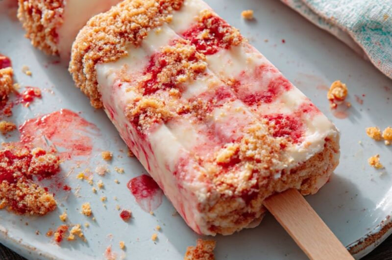 Homemade Strawberry Shortcake Ice Cream Bars Recipe