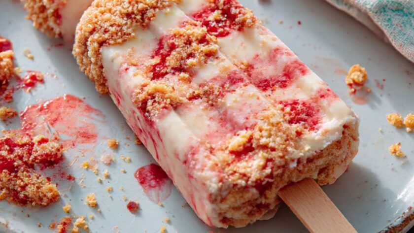 Homemade Strawberry Shortcake Ice Cream Bars Recipe