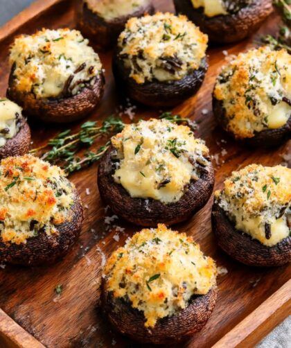 Mashed Potato and Wild Rice Stuffed Mushrooms Recipe
