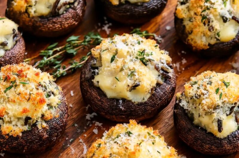 Mashed Potato and Wild Rice Stuffed Mushrooms Recipe