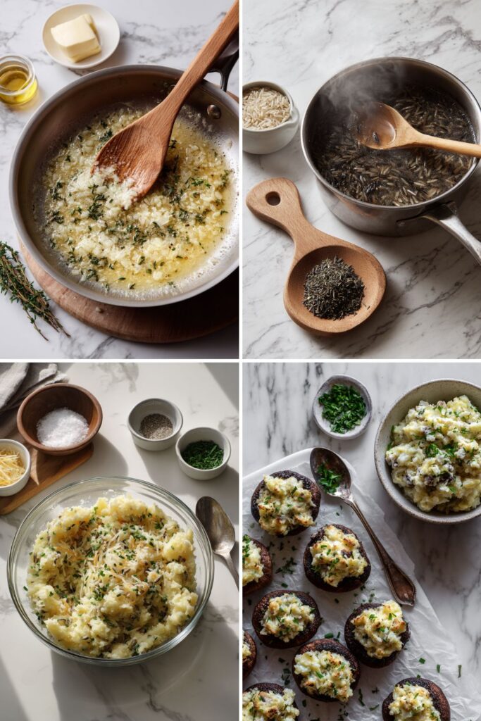 Mashed Potato and Wild Rice Stuffed Mushrooms Recipe
