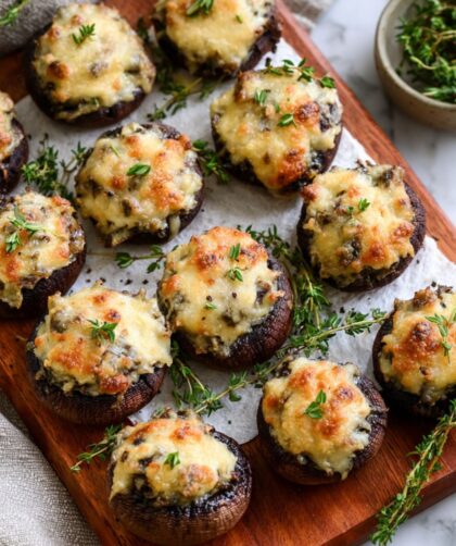 Mashed Potato and Wild Rice Stuffed Mushrooms Recipe