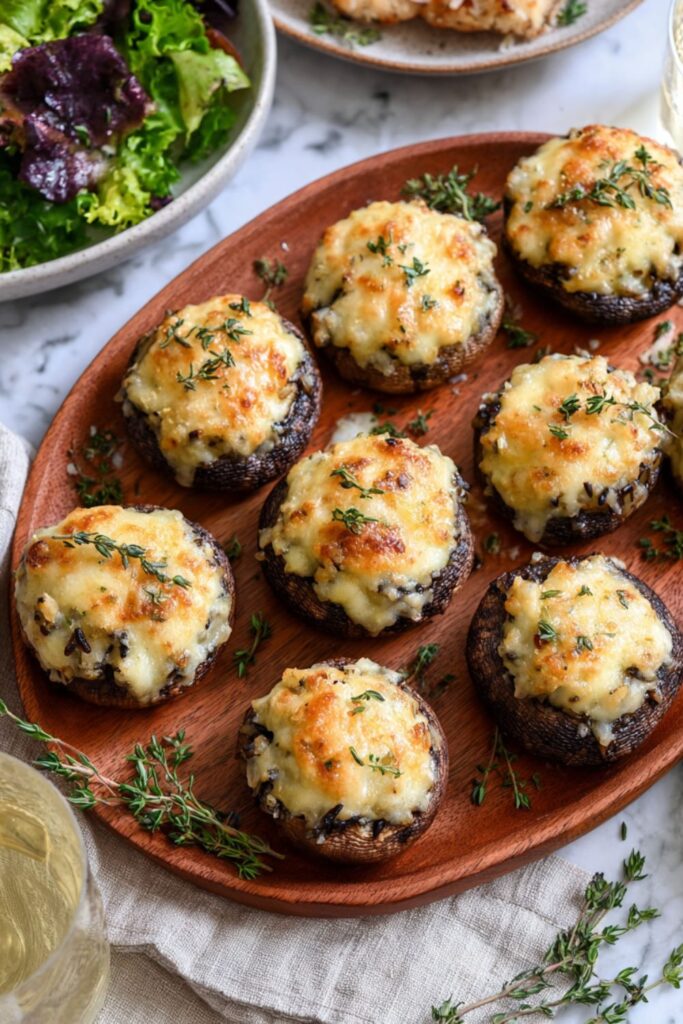 Mashed Potato and Wild Rice Stuffed Mushrooms Recipe