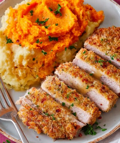 Panko-Crusted Pork Chops with Carrot Mash Recipe